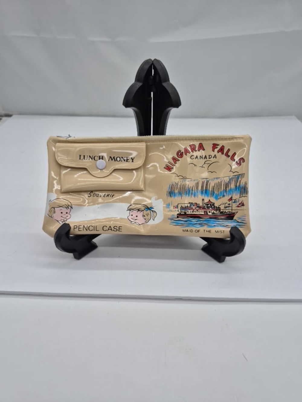 Vtg Niagara Falls Canada Souvenir Pencil Case Vinyl Lunch Money Pouch Maid Mist